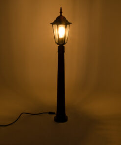 Alternative view of GloboStar® ELLIPSE 01401 Vintage Φωτιστικό Κολωνάκι Κήπου  Μονόφωτο 1 x E27 Μαύρο Μεταλλικό Πλέγμα L17 x W16 x H105cm