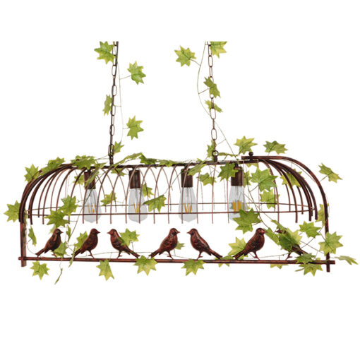 GloboStar® GLOBOSTAR® NEST 01402 Vintage Κρεμαστό Φωτιστικό Οροφής με Ντουί 4 x E27 AC 220-240V IP20 - Χάλκινο & Πράσινο - Μ103 x Π34 x Υ36.5cm