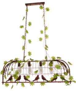 Alternative view of GLOBOSTAR® NEST 01402 Vintage Κρεμαστό Φωτιστικό Οροφής με Ντουί 4 x E27 AC 220-240V IP20 - Χάλκινο & Πράσινο - Μ103 x Π34 x Υ36.5cm