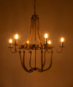 Alternative view of GLOBOSTAR® VICTORIAN 01404 Vintage Κρεμαστό Φωτιστικό Οροφής με Ντουί 6 x E14 AC 220-240V IP20 - Μπρούτζινο Εφέ Σκουριάς & Μπεζ - Μ85 x Π85 x Υ85cm