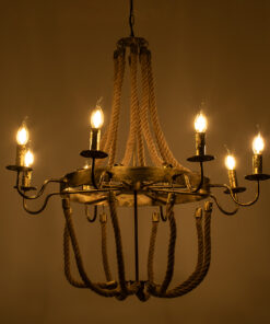 Alternative view of GLOBOSTAR® VICTORIAN 01405 Vintage Κρεμαστό Φωτιστικό Οροφής με Ντουί 8 x E14 AC 220-240V IP20 - Μπρούτζινο Εφέ Σκουριάς & Μπεζ - Μ87 x Π87 x Υ80cm