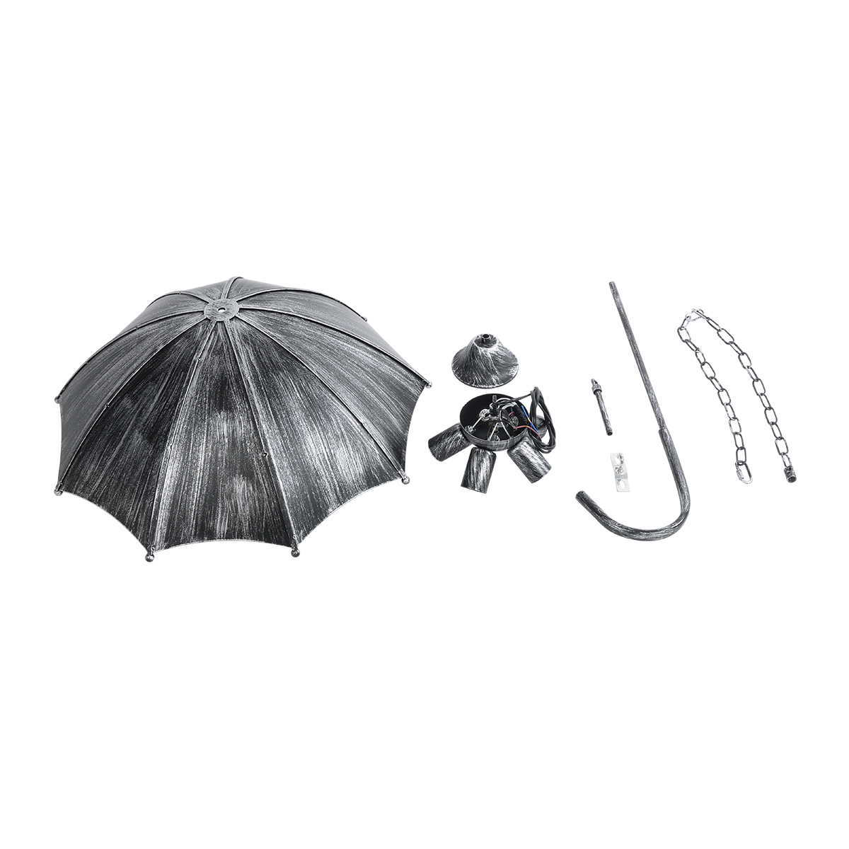 GLOBOSTAR® UMBRELLA 01407 Vintage Κρεμαστό Φωτιστικό Οροφής με Ντουί 5 x E27 AC 220-240V IP20 - Ασημί - Μ60 x Π60 x Y65cm 13 GLOBOSTAR® UMBRELLA 01407 Vintage Κρεμαστό Φωτιστικό Οροφής με Ντουί 5 x E27 AC 220-240V IP20 - Ασημί - Μ60 x Π60 x Y65cm - Image 11