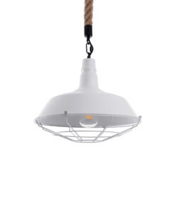 GloboStar® GLOBOSTAR® CRANE 01409 Vintage Κρεμαστό Φωτιστικό Οροφής με Ντουί 1 x E27 AC 220-240V IP20 - Λευκό & Μπεζ - Μ36 x Π36 x Υ31cm