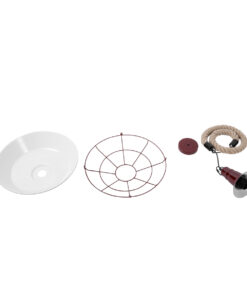 GLOBOSTAR® CRANE 01410 Vintage Κρεμαστό Φωτιστικό Οροφής με Ντουί 1 x E27 AC 220-240V IP20 - Μπορντό & Μπεζ - Μ36 x Π36 x Υ31cm 21 01410 11