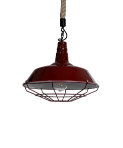 GloboStar® GLOBOSTAR® CRANE 01410 Vintage Κρεμαστό Φωτιστικό Οροφής με Ντουί 1 x E27 AC 220-240V IP20 - Μπορντό & Μπεζ - Μ36 x Π36 x Υ31cm