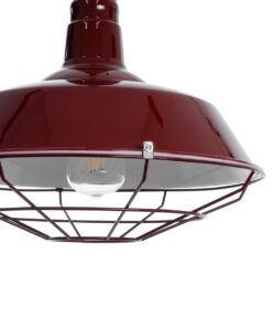 GLOBOSTAR® CRANE 01410 Vintage Κρεμαστό Φωτιστικό Οροφής με Ντουί 1 x E27 AC 220-240V IP20 - Μπορντό & Μπεζ - Μ36 x Π36 x Υ31cm 19 01410 9