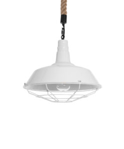 GloboStar® GLOBOSTAR® PUPPET 01412 Vintage Κρεμαστό Φωτιστικό Οροφής με Ντουί 1 x E27 AC 220-240V IP20 - Λευκό & Μπεζ - Μ36 x Π36 x Y31cm