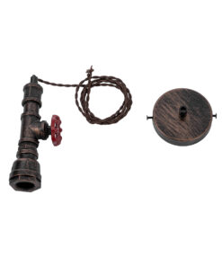 GLOBOSTAR® SPIGOT 01414 Vintage Κρεμαστό Φωτιστικό Οροφής με Ντουί 1 x E27 AC 220-240V IP20 - Καφέ & Κόκκινο - Μ5 x Π5 x Y20cm 23 01414 12