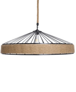 GLOBOSTAR® SAHARA 01416 Boho Κρεμαστό Φωτιστικό Οροφής με Ντουί 1 x E27 AC 220-240V IP20 - Μπεζ & Μαύρο - Μ80 x Π80 x Y25cm 14 01416 5