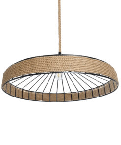 GLOBOSTAR® SAHARA 01416 Boho Κρεμαστό Φωτιστικό Οροφής με Ντουί 1 x E27 AC 220-240V IP20 - Μπεζ & Μαύρο - Μ80 x Π80 x Y25cm 15 01416 6