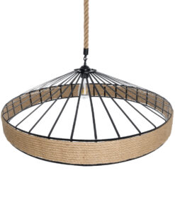 GLOBOSTAR® SAHARA 01416 Boho Κρεμαστό Φωτιστικό Οροφής με Ντουί 1 x E27 AC 220-240V IP20 - Μπεζ & Μαύρο - Μ80 x Π80 x Y25cm 16 01416 7