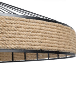 GLOBOSTAR® SAHARA 01416 Boho Κρεμαστό Φωτιστικό Οροφής με Ντουί 1 x E27 AC 220-240V IP20 - Μπεζ & Μαύρο - Μ80 x Π80 x Y25cm 17 01416 8