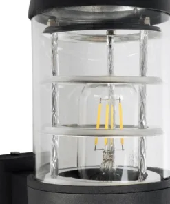 GLOBOSTAR® NEWI 01419 Μοντέρνο Φωτιστικό Τοίχου - Απλίκα με Ντουί 1 x E27 AC 220-240V IP20 - Μαύρο - Μ11 x Π17 x Υ23cm 14 01419 6