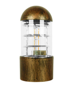 GloboStar® GloboStar® NEWI 01420 Μοντέρνο Επιτοίχιο Φωτιστικό Απλίκα Μονόφωτο 1 x E27 IP20 Μπρούτζινο & Ασημί Μέταλλο με Διάφανο Γυαλί - Μ11 x Π17 x Υ23cm