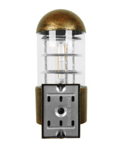 GloboStar® NEWI 01420 Μοντέρνο Επιτοίχιο Φωτιστικό Απλίκα Μονόφωτο 1 x E27 IP20 Μπρούτζινο & Ασημί Μέταλλο με Διάφανο Γυαλί - Μ11 x Π17 x Υ23cm 7 01420 4