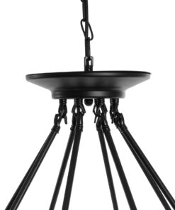 GLOBOSTAR® MILLBANK 01423 Vintage Κρεμαστό Φωτιστικό Οροφής με Ντουί 8 x E27 AC 220-240V IP20 - Μαύρο & Μπεζ - Μ80 x Π80 x Y54cm 22 01423 10