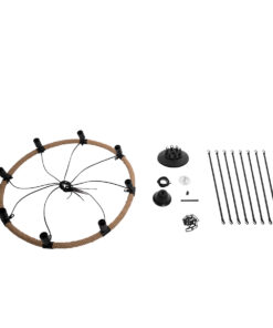 GLOBOSTAR® MILLBANK 01423 Vintage Κρεμαστό Φωτιστικό Οροφής με Ντουί 8 x E27 AC 220-240V IP20 - Μαύρο & Μπεζ - Μ80 x Π80 x Y54cm 25 01423 13