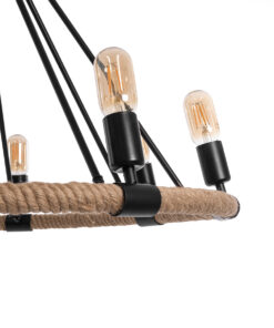 GLOBOSTAR® MILLBANK 01423 Vintage Κρεμαστό Φωτιστικό Οροφής με Ντουί 8 x E27 AC 220-240V IP20 - Μαύρο & Μπεζ - Μ80 x Π80 x Y54cm 20 01423 8