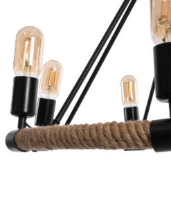 GLOBOSTAR® MILLBANK 01423 Vintage Κρεμαστό Φωτιστικό Οροφής με Ντουί 8 x E27 AC 220-240V IP20 - Μαύρο & Μπεζ - Μ80 x Π80 x Y54cm 21 01423 9