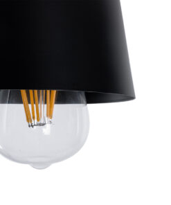 GLOBOSTAR® LANA 01425 Μοντέρνο Κρεμαστό Φωτιστικό Οροφής με Ντουί 3 x E27 AC 220-240V IP20 - Μαύρο & Καφέ - Μ60 x Π13 x Υ18cm 16 01425 7