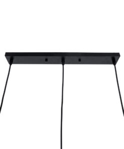 GLOBOSTAR® LANA 01425 Μοντέρνο Κρεμαστό Φωτιστικό Οροφής με Ντουί 3 x E27 AC 220-240V IP20 - Μαύρο & Καφέ - Μ60 x Π13 x Υ18cm 18 01425 9