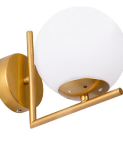 GLOBOSTAR® JADA 01426 Μοντέρνο Φωτιστικό Τοίχου - Απλίκα με Ντουί 1 x E27 AC 220-240V IP20 - Χρυσό & Λευκό - Μ15 x Π21.5 x Υ18cm 16 01426 6