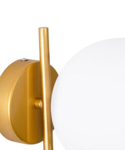 GLOBOSTAR® JADA 01426 Μοντέρνο Φωτιστικό Τοίχου - Απλίκα με Ντουί 1 x E27 AC 220-240V IP20 - Χρυσό & Λευκό - Μ15 x Π21.5 x Υ18cm 17 01426 7