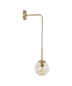 GloboStar® MADISON 01427 Μοντέρνο Επιτοίχιο Φωτιστικό Απλίκα Μονόφωτο 1 x E27 IP20 Χρυσό Μέταλλο με Μελί Γυαλί - Μ11 x Π17 x Υ25cm 10 01427 3