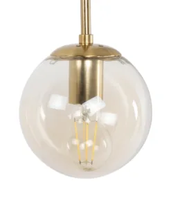 GloboStar® MADISON 01427 Μοντέρνο Επιτοίχιο Φωτιστικό Απλίκα Μονόφωτο 1 x E27 IP20 Χρυσό Μέταλλο με Μελί Γυαλί - Μ11 x Π17 x Υ25cm 13 01427 6