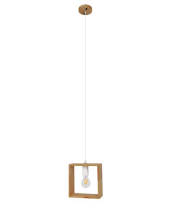 GloboStar® GLOBOSTAR® ELISE 01428 Μοντέρνο Κρεμαστό Φωτιστικό Οροφής με Ντουί 1 x E27 AC 220-240V IP20 - Μπεζ & Λευκό - Μ8 x Π8 x Υ23cm