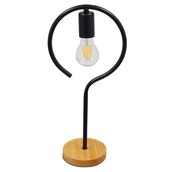 GloboStar® HONOR ROUND 01434 Μοντέρνο Επιτραπέζιο Φωτιστικό Πορτατίφ Μονόφωτο 1 x E27 IP20 Μαύρο Μέταλλο με Μπεζ Ξύλο - M20 x Π20 x Υ42cm 4 GloboStar® HONOR ROUND 01434 Μοντέρνο Επιτραπέζιο Φωτιστικό Πορτατίφ Μονόφωτο 1 x E27 IP20 Μαύρο Μέταλλο με Μπεζ Ξύλο - M20 x Π20 x Υ42cm - Image 2