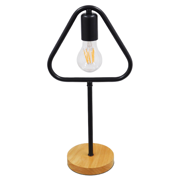 GloboStar® HONOR TRIANGLE 01436 Μοντέρνο Επιτραπέζιο Φωτιστικό Πορτατίφ Μονόφωτο 1 x E27 IP20 Μαύρο Μέταλλο με Μπεζ Ξύλο - Μ20 x Π20 x Υ40cm 4 GloboStar® HONOR TRIANGLE 01436 Μοντέρνο Επιτραπέζιο Φωτιστικό Πορτατίφ Μονόφωτο 1 x E27 IP20 Μαύρο Μέταλλο με Μπεζ Ξύλο - Μ20 x Π20 x Υ40cm - Image 2