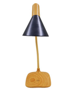 GloboStar® GloboStar® DRAPER 01437 Επιτραπέζιο Φωτιστικό Πορτατίφ LED 6W 500lm 360° DC 5V IP20 Φυσικό Λευκό 4500K Dimmable Μπεζ Ξύλο με Μαύρο Μέταλλο - Μ10 x Π14 x Υ33cm - 2 Xρόνια Εγγύηση