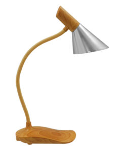 Alternative view of GloboStar® DRAPER 01438 Επιτραπέζιο Φωτιστικό Πορτατίφ LED 6W 500lm 360° DC 5V IP20 Φυσικό Λευκό 4500K Dimmable Μπεζ Ξύλο με Ασημί Μέταλλο - Μ10 x Π14 x Υ33cm - 2 Xρόνια Εγγύηση