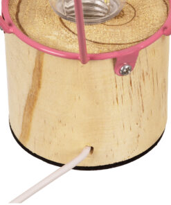 GloboStar® ANTLER 01442 Επιτραπέζιο Φωτιστικό Πορτατίφ LED -W -lm -° DC 5V IP20 Θερμό Λευκό 3000K Ροζ Μέταλλο με Μπεζ Ξύλο - Μ19 x Π19 x Υ23cm - 2 Xρόνια Εγγύηση 14 01442 6