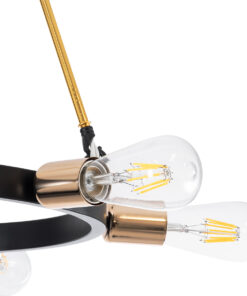 GloboStar® SAILOR 01445 Μοντέρνο Φωτιστικό Οροφής Πλέγμα Πολύφωτο 7 x E27 IP20 Μαύρο, Χρυσό & Χάλκινο Μέταλλο - Μ55 x Π55 x Υ55cm 13 01445 6