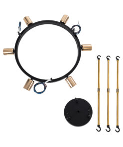 GloboStar® SAILOR 01445 Μοντέρνο Φωτιστικό Οροφής Πλέγμα Πολύφωτο 7 x E27 IP20 Μαύρο, Χρυσό & Χάλκινο Μέταλλο - Μ55 x Π55 x Υ55cm 15 01445 8