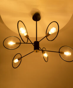 Alternative view of GLOBOSTAR® NEXUS 01446 Μοντέρνο Κρεμαστό Φωτιστικό Οροφής με Ντουί 6 x E27 AC 220-240V IP20 - Μαύρο & Χάλκινο - Μ105 x Π105 x Υ70cm