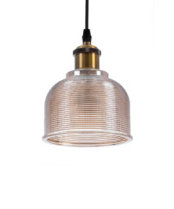 GloboStar® GLOBOSTAR® SEGRETO 01448 Vintage Κρεμαστό Φωτιστικό Οροφής με Ντουί 1 x E27 AC 220-240V IP20 - Διάφανο & Χρυσό - Μ14 x Π14 x Υ18cm