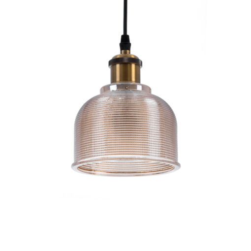 GloboStar® GLOBOSTAR® SEGRETO 01448 Vintage Κρεμαστό Φωτιστικό Οροφής με Ντουί 1 x E27 AC 220-240V IP20 - Διάφανο & Χρυσό - Μ14 x Π14 x Υ18cm