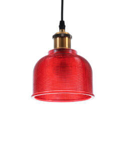 GloboStar® GLOBOSTAR® SEGRETO 01450 Vintage Κρεμαστό Φωτιστικό Οροφής με Ντουί 1 x E27 AC 220-240V IP20 - Κόκκινο & Χρυσό - Μ14 x Π14 x Υ18cm