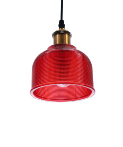 GLOBOSTAR® SEGRETO 01450 Vintage Κρεμαστό Φωτιστικό Οροφής με Ντουί 1 x E27 AC 220-240V IP20 - Κόκκινο & Χρυσό - Μ14 x Π14 x Υ18cm 14 01450 5