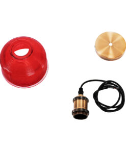 GLOBOSTAR® SEGRETO 01450 Vintage Κρεμαστό Φωτιστικό Οροφής με Ντουί 1 x E27 AC 220-240V IP20 - Κόκκινο & Χρυσό - Μ14 x Π14 x Υ18cm 17 01450 8