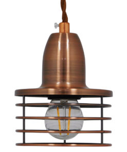 GLOBOSTAR® MANHATTAN 01453 Μοντέρνο Κρεμαστό Φωτιστικό Οροφής με Ντουί 1 x E27 AC 220-240V IP20 - Χάλκινο - Μ11 x Π11 x Υ14cm 12 01453 04