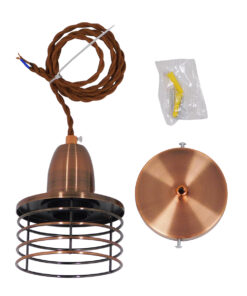 GLOBOSTAR® MANHATTAN 01453 Μοντέρνο Κρεμαστό Φωτιστικό Οροφής με Ντουί 1 x E27 AC 220-240V IP20 - Χάλκινο - Μ11 x Π11 x Υ14cm 16 01453 08