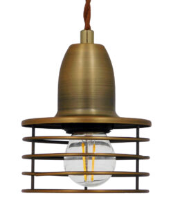 GLOBOSTAR® MANHATTAN 01454 Μοντέρνο Κρεμαστό Φωτιστικό Οροφής με Ντουί 1 x E27 AC 220-240V IP20 - Μπρούτζινο - Μ11 x Π11 x Υ14cm 14 01454 4