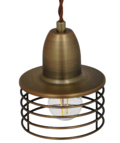 GLOBOSTAR® MANHATTAN 01454 Μοντέρνο Κρεμαστό Φωτιστικό Οροφής με Ντουί 1 x E27 AC 220-240V IP20 - Μπρούτζινο - Μ11 x Π11 x Υ14cm 16 01454 6