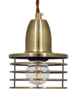 GLOBOSTAR® MANHATTAN 01455 Μοντέρνο Κρεμαστό Φωτιστικό Οροφής με Ντουί 1 x E27 AC 220-240V IP20 - Μπρούτζινο - Μ11 x Π11 x Υ14cm 14 01455 4