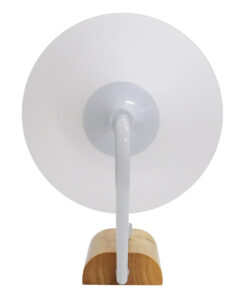 GloboStar® ALESSIA 01458 Μοντέρνο Επιτοίχιο Φωτιστικό Απλίκα Μονόφωτο 1 x E27 IP20 Λευκό Μέταλλο, Λευκό Γυαλί με Μπεζ Ξύλο - Μ18 x Π26 x Υ29cm 12 01458 4