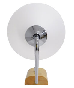 GloboStar® ALESSIA 01459 Μοντέρνο Επιτοίχιο Φωτιστικό Απλίκα Μονόφωτο 1 x E27 IP20 Ασημί Μέταλλο, Λευκό Γυαλί με Μπεζ Ξύλο - Μ18 x Π26 x Υ29cm 12 01459 04